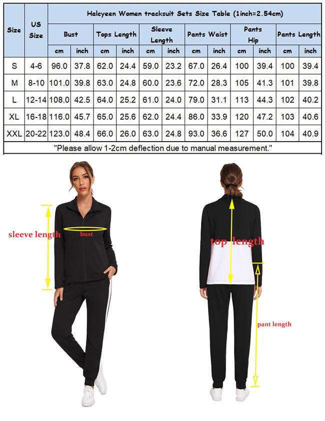 Womens 2 Piece Tracksuit Sweatsuits Set Full Zip Sweatshirt & Jogger Pants with Pockets Casual Jogging Suit